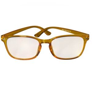Yellow Eyeglasses NON PRESCRIPTION Clear Acrylic Lenses Academia